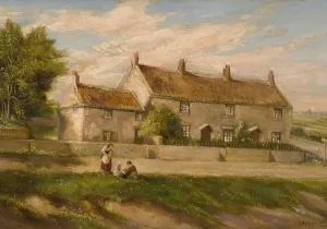 Rural Scene with Row of Cottages, 1851 (oil on canvas) Rural Scene with Row of Cottages, 1851 (oil on canvas)