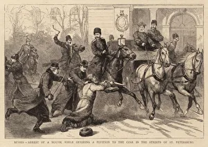 Godefroy Durand Gallery: Russia, Arrest of a Moujik while offering a Petition to the Czar in the Streets of St Petersburg