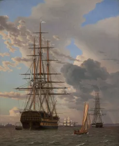 The Russian Ship of the Line Asow and a Frigate at Anchor in the Roads of Elsinore The Russian Ship of the Line Asow and a Frigate at Anchor in the Roads of Elsinore