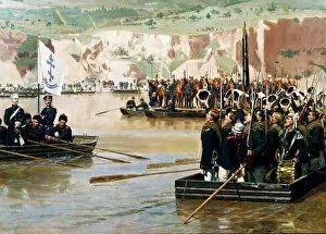Military Service Gallery: The Russians crossing the Danube at Svishtov in Juny 1877