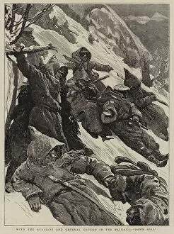 Down Hill Gallery: With the Russians and General Gourko in the Balkans, 'Down Hill'(engraving)