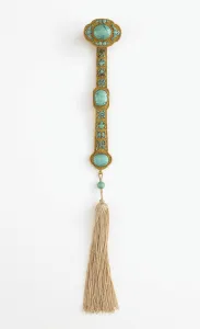 Ruyi sceptre, Qianlong reign (gold, turquoise and silk) Ruyi sceptre, Qianlong reign (gold, turquoise and silk)