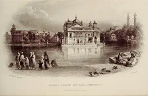 Sacred Temple and Tank - Umritsir (engraving) Sacred Temple and Tank - Umritsir (engraving)