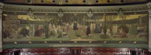 The Sacred Wood, mural in the Grand Amphitheatre depicting allegorical figures of the The Sacred Wood, mural in the Grand Amphitheatre depicting allegorical figures of the