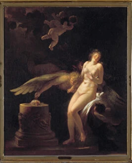 The sacrifice of the rose A naked young woman in front of an altar of sacrifice on which