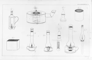Safety lamps designed by Humphry Davy for use by miners Safety lamps designed by Humphry Davy for use by miners