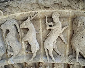 A Sagittarius. Detail of sculptures of the south portal, 1120-1140 A Sagittarius. Detail of sculptures of the south portal, 1120-1140