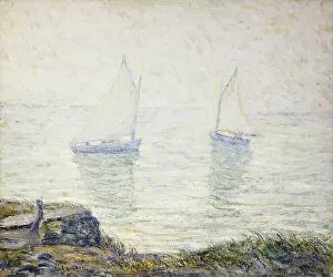 American Art Gallery: Sailboats, (oil on canvas)