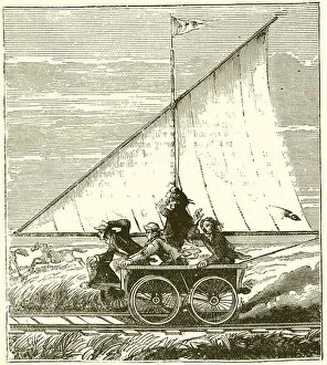 Sustainable Gallery: Sailing car (engraving)