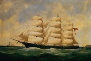 The US Sailing Ship, Servia off Le Havre (oil on canvas) The US Sailing Ship, Servia off Le Havre (oil on canvas)