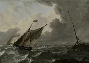 Hollanders Gallery: Sailing Ships in a Rough Sea, 1650-1750 (oil on panel)