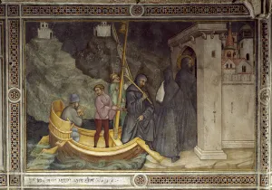 Saint Augustine leaving for Tagasthe, found a religious community (Fresco Saint Augustine leaving for Tagasthe, found a religious community (Fresco