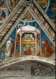 Saint Augustine teaching rhetoric in Carthage. (Fresco, 15th century) Saint Augustine teaching rhetoric in Carthage. (Fresco, 15th century)