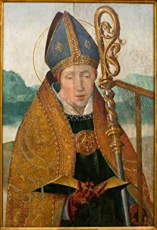 Saint Blaise - Painting from the workshop of Brother Carlos (Flemish painter active between 1517 and 1544), oil on wood Saint Blaise - Painting from the workshop of Brother Carlos (Flemish painter active between 1517 and 1544), oil on wood