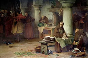 Crockery Gallery: Saint Bonaventure (San Bonaventura) (1217-1274) receiving the purple cardinalice A high