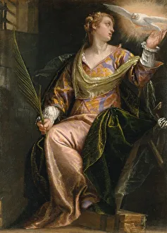 Saint Catherine of Alexandria in Prison, c.1580-5 (oil on canvas) Saint Catherine of Alexandria in Prison, c.1580-5 (oil on canvas)