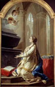 Saint Clothilde in prayer Painting by Carle Van Loo (1705-1765) 18th century Brest Saint Clothilde in prayer Painting by Carle Van Loo (1705-1765) 18th century Brest