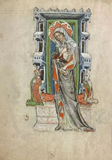 Saint Hedwig of Silesia with Duke Ludwig I of Liegnitz and Brieg and Duchess Agnes, 1353 (tempera)