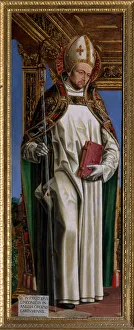 Saint Hugh of Avalon (or Hugh of Lincoln), French bishop. 16th century (Painting) Saint Hugh of Avalon (or Hugh of Lincoln), French bishop. 16th century (Painting)