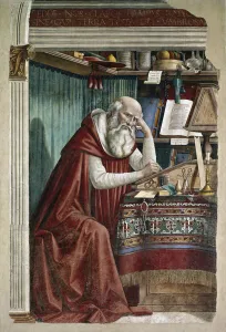 Saint Jerome in his study (San Gerolamo nello studio) - Fresco, 1480 Saint Jerome in his study (San Gerolamo nello studio) - Fresco, 1480