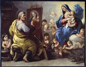 Saint Luke painting the Virgin Painting by Luca Giordano (Fa Pesto) (1632-1705 Saint Luke painting the Virgin Painting by Luca Giordano (Fa Pesto) (1632-1705