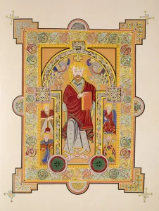 Saint Matthew, from a facsimile copy of the Book of Kells, pub Saint Matthew, from a facsimile copy of the Book of Kells, pub