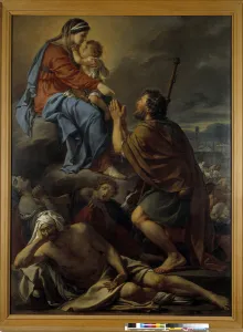 Saint Roch praying to the Virgin for the cessation of the plague, 1780 (oil on canvas) Saint Roch praying to the Virgin for the cessation of the plague, 1780 (oil on canvas)