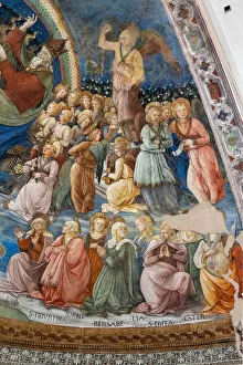 Saints and angels, detail of Coronation of Mary, 1468-69 (fresco)