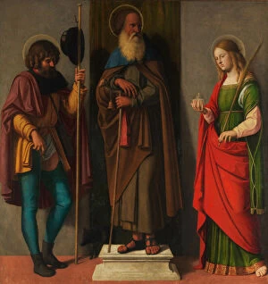 Three Saints: Roch, Anthony Abbot, and Lucy, c.1513 (oil on canvas