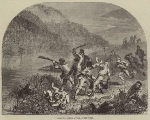 Salmon-Poaching Affray on the Tweed (engraving) Salmon-Poaching Affray on the Tweed (engraving)