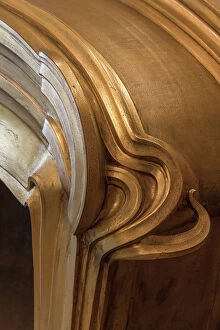 Major Town Houses of the Architect Victor Horta (Brussels) Gallery: Salon fireplace detail with abstract whiplash lines refering to natural forms, Hotel Solvay