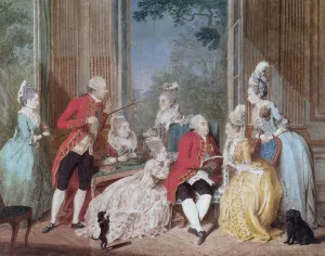 The Salon of Philippe Egalite (1747-93) Duc d'Orleans (w/c on paper) The Salon of Philippe Egalite (1747-93) Duc d'Orleans (w/c on paper)