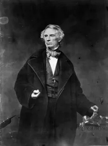 Samuel Morse and his recorder, 1857 (b/w photo) Samuel Morse and his recorder, 1857 (b/w photo)
