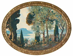 San Vigilio, Italy (oil on oval canvas, framed)