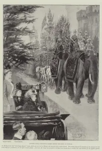 Passing Gallery: Sangers Circus Procession passing before the Queen at Windsor (litho)