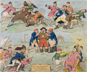 Sans-Culottes Feeding Europe with the Bread of Liberty, published by Hannah Humphrey in Sans-Culottes Feeding Europe with the Bread of Liberty, published by Hannah Humphrey in