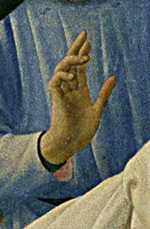 Joseph Of Arimathaea Gallery: Detail of Santa Trinita Altarpiece, frame and pinnacles by Lorenzo Monaco
