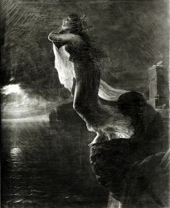 Sappho and Leucade, also known as The Death of Sappho (oil on canvas) (b/w photo) Sappho and Leucade, also known as The Death of Sappho (oil on canvas) (b/w photo)