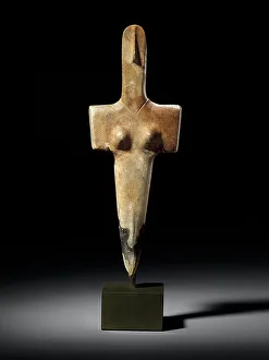 Sardinian female idol, c. 2500-2000 BC (marble) Print. Art