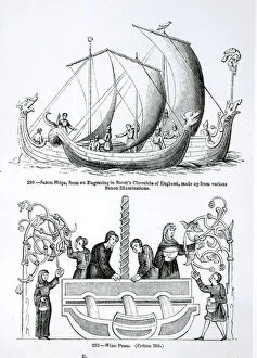 Saxon Ship, from an engraving in Strutt's Chronicle of England'