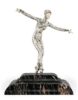 Dimitri Chiparus Gallery: Scaled dancer, c.1930 (silvered bronze, ivory & marble) (see also 940741)