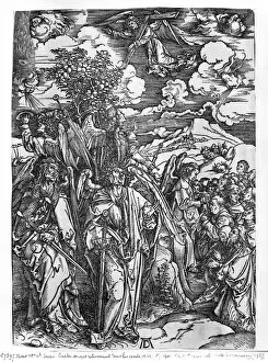 Scene from the Apocalypse, The Four Angels holding the winds, Latin edition, 1511