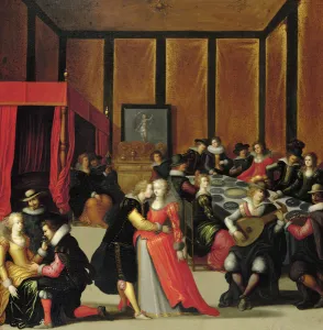 Scene Galante or The Five Senses (oil on canvas) Scene Galante or The Five Senses (oil on canvas)