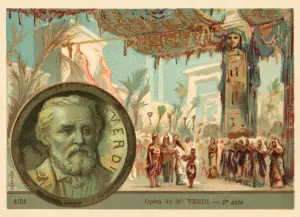 Scene from Giuseppe Verdi's opera Aida (chromolitho) Scene from Giuseppe Verdi's opera Aida (chromolitho)