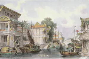 Scene on the Horan Canal near Canton, c.1850 (colour litho) Scene on the Horan Canal near Canton, c.1850 (colour litho)