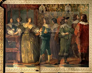 Scene of the life of Charles de Valois (1573-1650), Duke of Angouleme - Party scene given Scene of the life of Charles de Valois (1573-1650), Duke of Angouleme - Party scene given