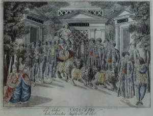 Scene from The Magic Flute by Wolfgang Amadeus Mozart (pen & ink and w/c Scene from The Magic Flute by Wolfgang Amadeus Mozart (pen & ink and w/c