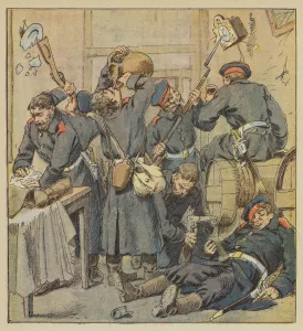 Scene de pillage a Saint-Calais (colour litho) Scene de pillage a Saint-Calais (colour litho)
