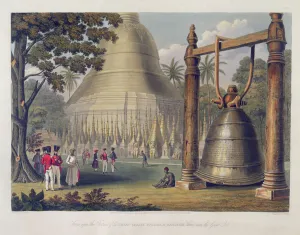 Scene upon the Terrace of the Great Dagon Pagoda at Rangoon, Taken near the Great Bell Scene upon the Terrace of the Great Dagon Pagoda at Rangoon, Taken near the Great Bell