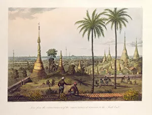 Scene from the Upper Terrace of the Great Pagoda at Rangoon, to the South East
